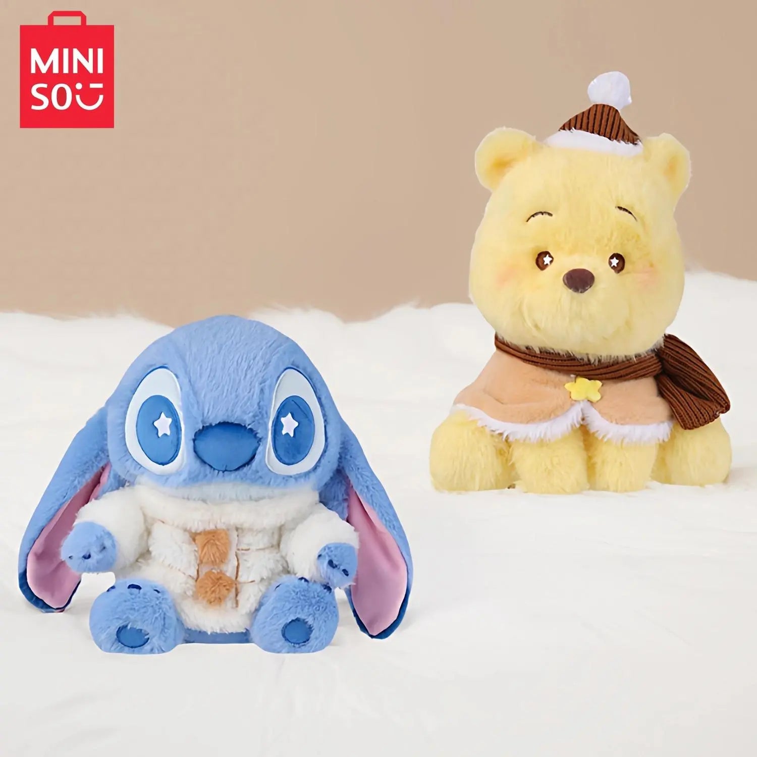 MINISO Winnie the Pooh Series Warm Cozy Sitting Plush Doll | Qootoy