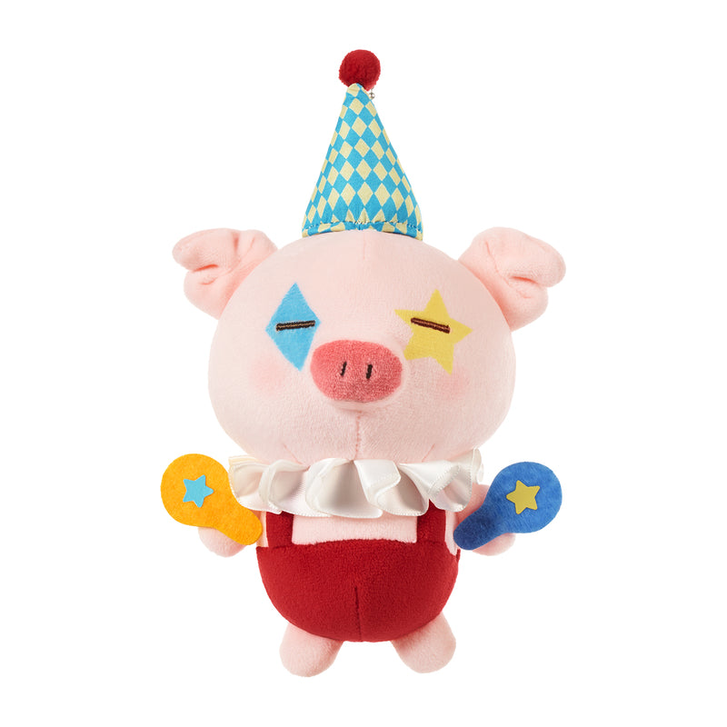 MINISO Pig BBO Series Shy Clown Pig Lying Plush Doll, Super Soft Stuffed Toy, MINISO Halloween Luminous Pumpkin Witch Pig Plush Pendant, Cute Bag Charm, Kawaii Holiday Surprise Gift for Girls