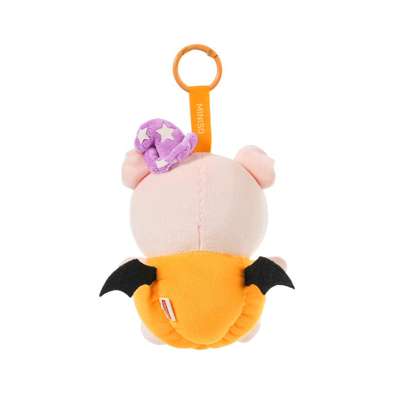 MINISO Pig BBO Series Shy Clown Pig Lying Plush Doll, Super Soft Stuffed Toy, MINISO Halloween Luminous Pumpkin Witch Pig Plush Pendant, Cute Bag Charm, Kawaii Holiday Surprise Gift for Girls