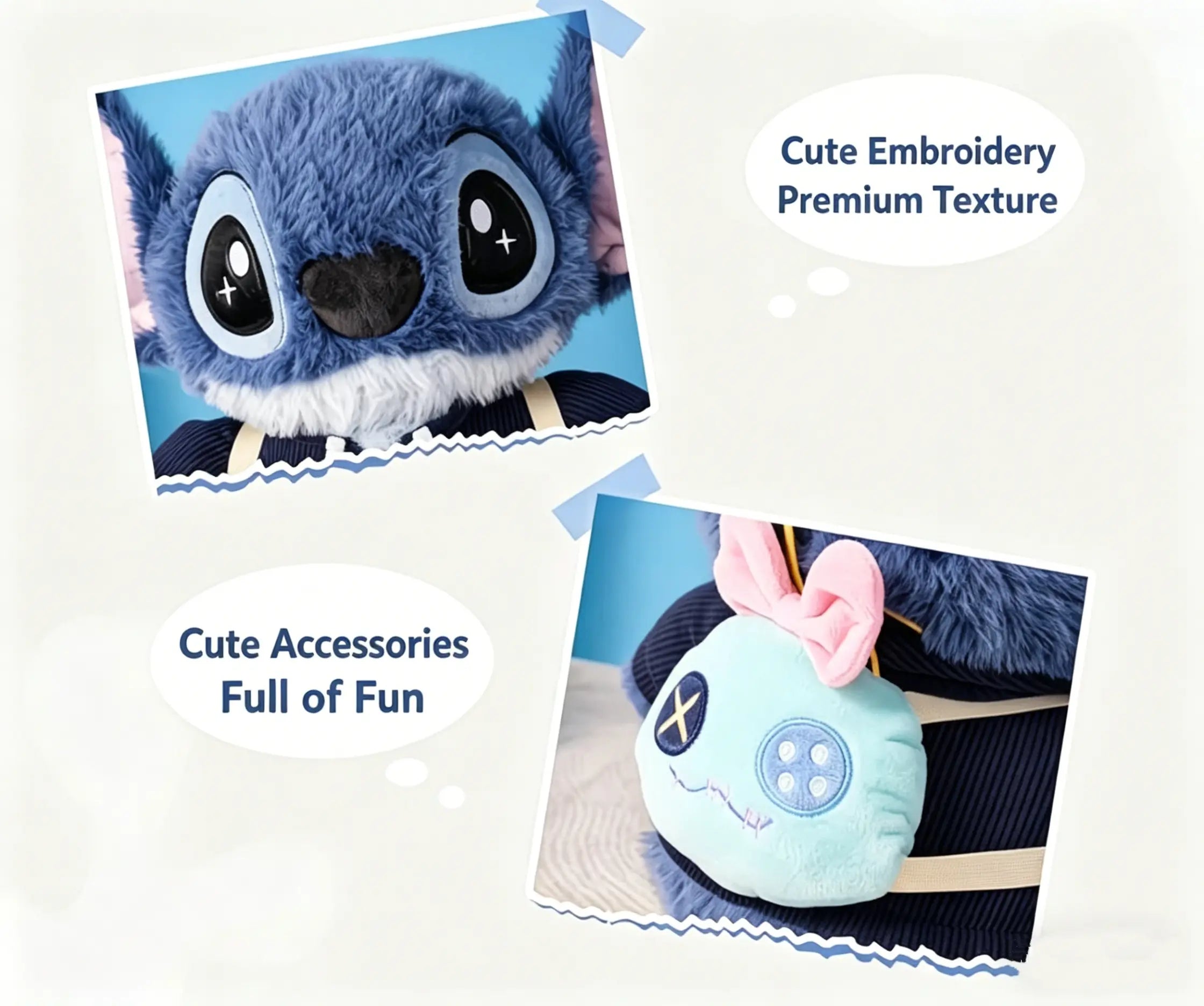 MINISO Authentic Lilo & Stitch Series No.12 School Bag Sitting Plush Doll