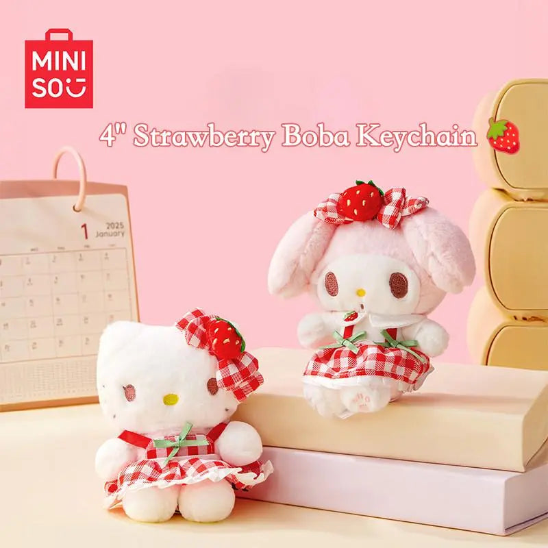 MINISO SR Plush Keychain – HK & Mel Soft Stuffed Doll Bag Charm | Qootoy