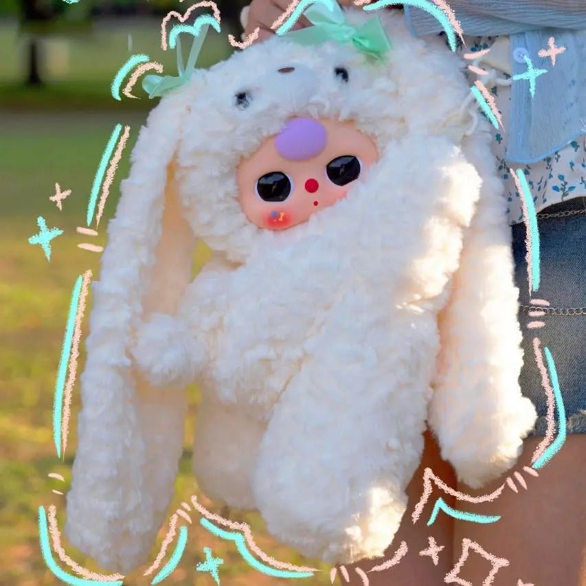Baby Three Hug Baby Backpack, Purple Bear Plush Doll Crossbody Bag - Qootoy - Hong Kong Ying Yue Development Limited