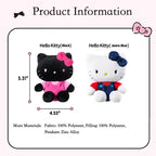 MINISO Denim Blue & Black Kitty Plush Doll Keychain | Qootoy