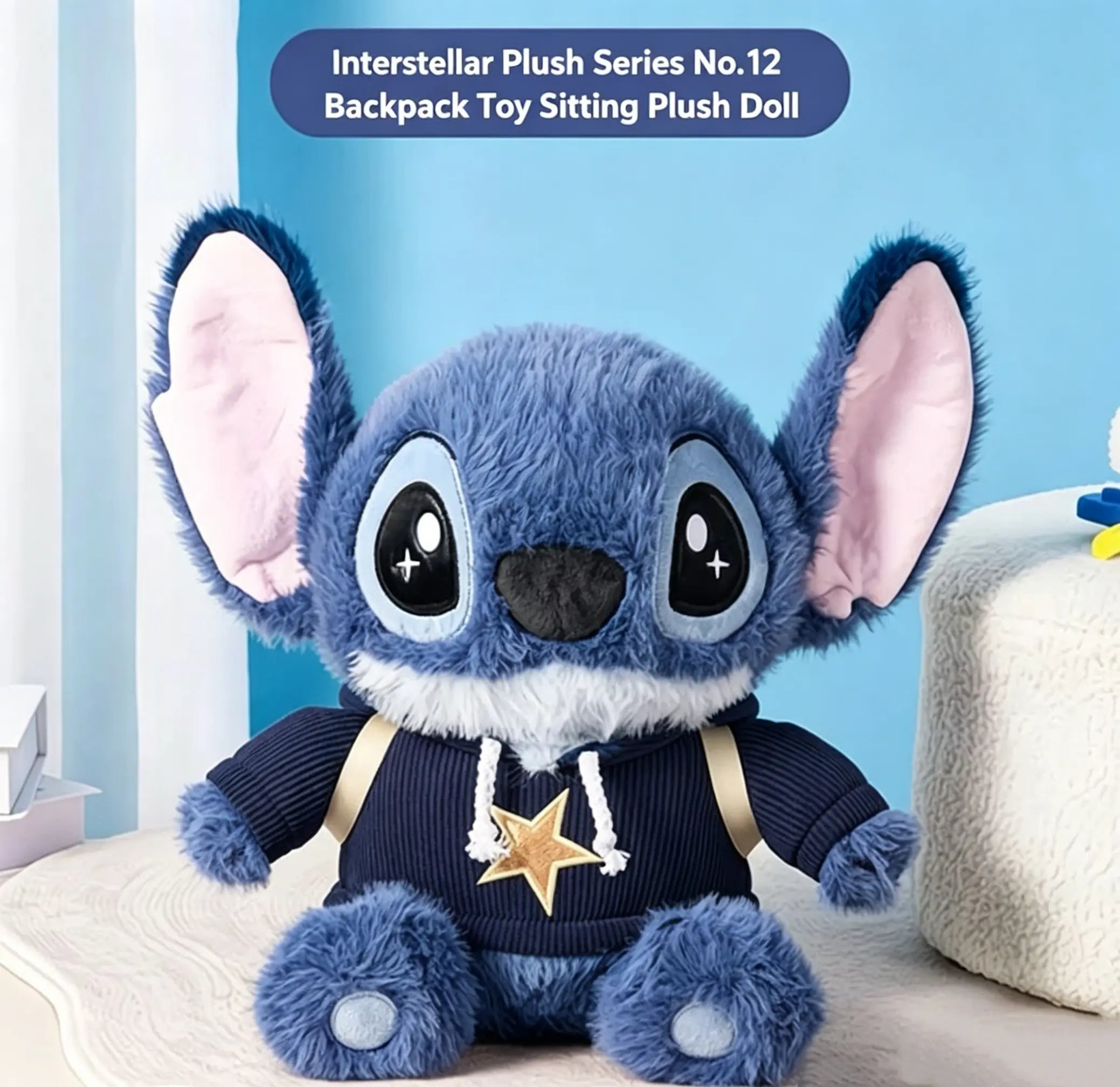 MINISO Authentic Lilo & Stitch Series No.12 School Bag Sitting Plush Doll
