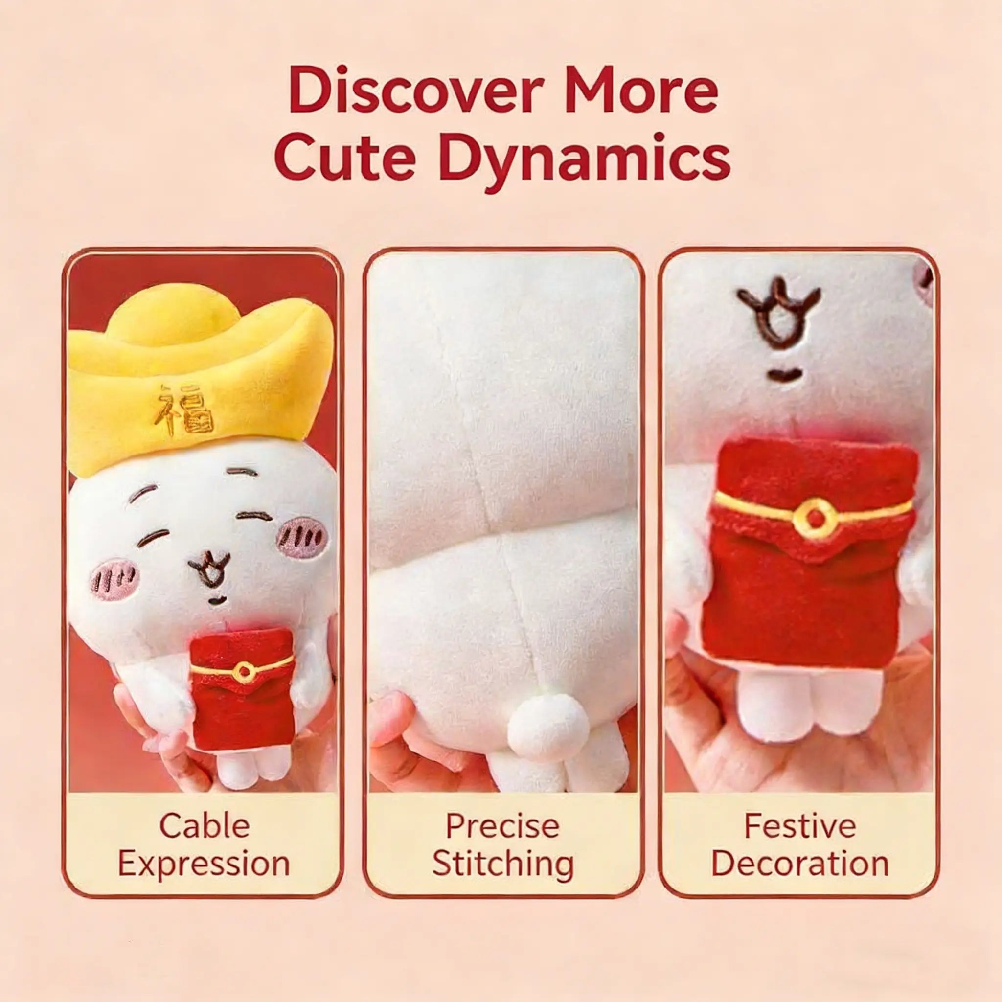 MINISO Chiikawa New Year Limited - Edition Plush Keychain - Qootoy - Hong Kong Ying Yue Development Limited