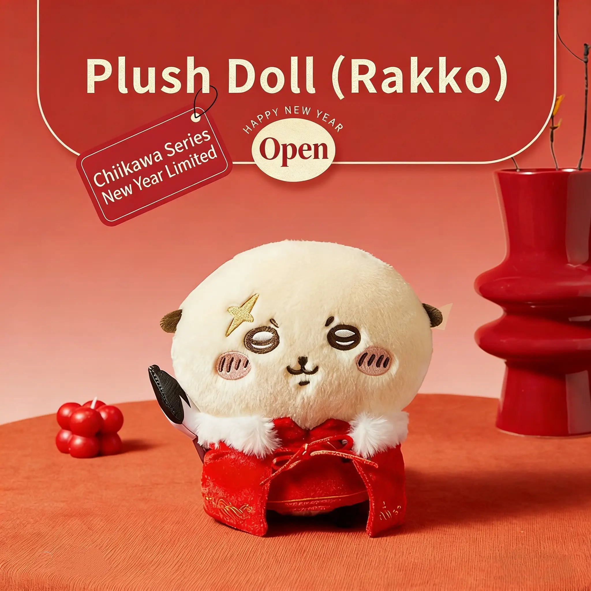 MINISO Chiikawa New Year Limited - Edition Plush Keychain - Qootoy - Hong Kong Ying Yue Development Limited