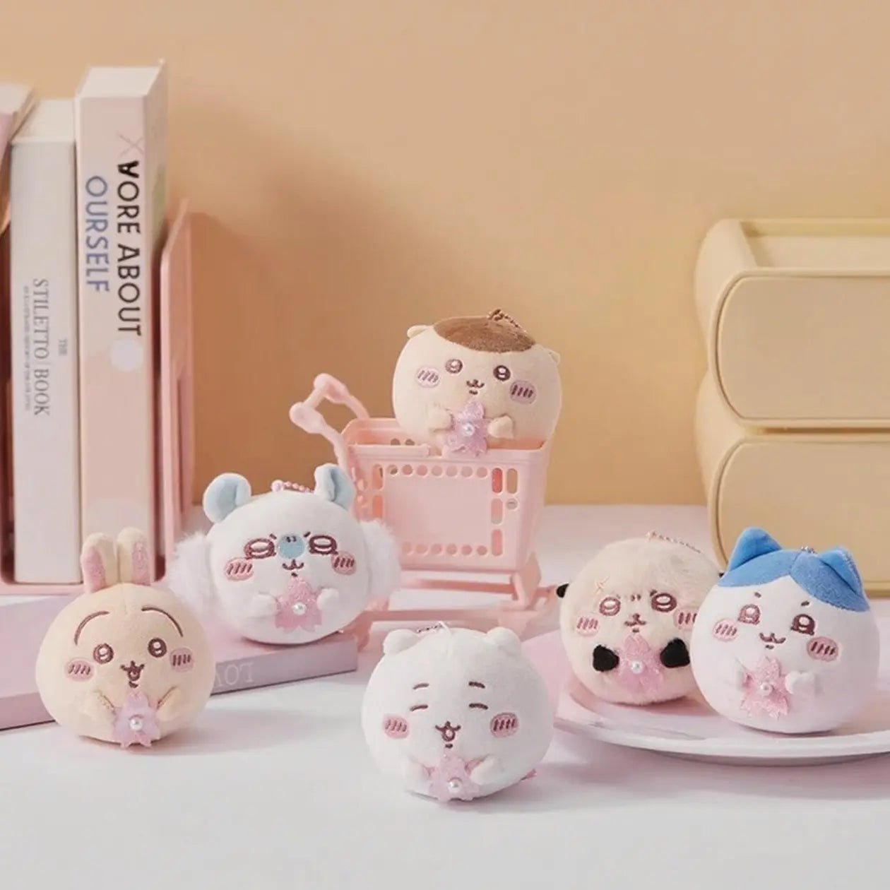 MINISO Chiikawa Sakura Daifuku Cute Plush Keychain - Qootoy - Hong Kong Ying Yue Development Limited