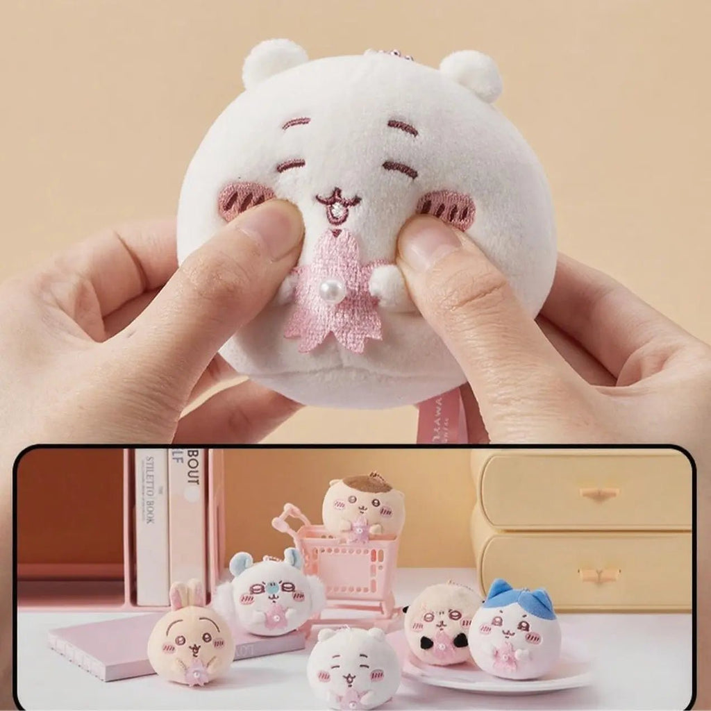 MINISO Chiikawa Sakura Daifuku Cute Plush Keychain - Qootoy - Hong Kong Ying Yue Development Limited