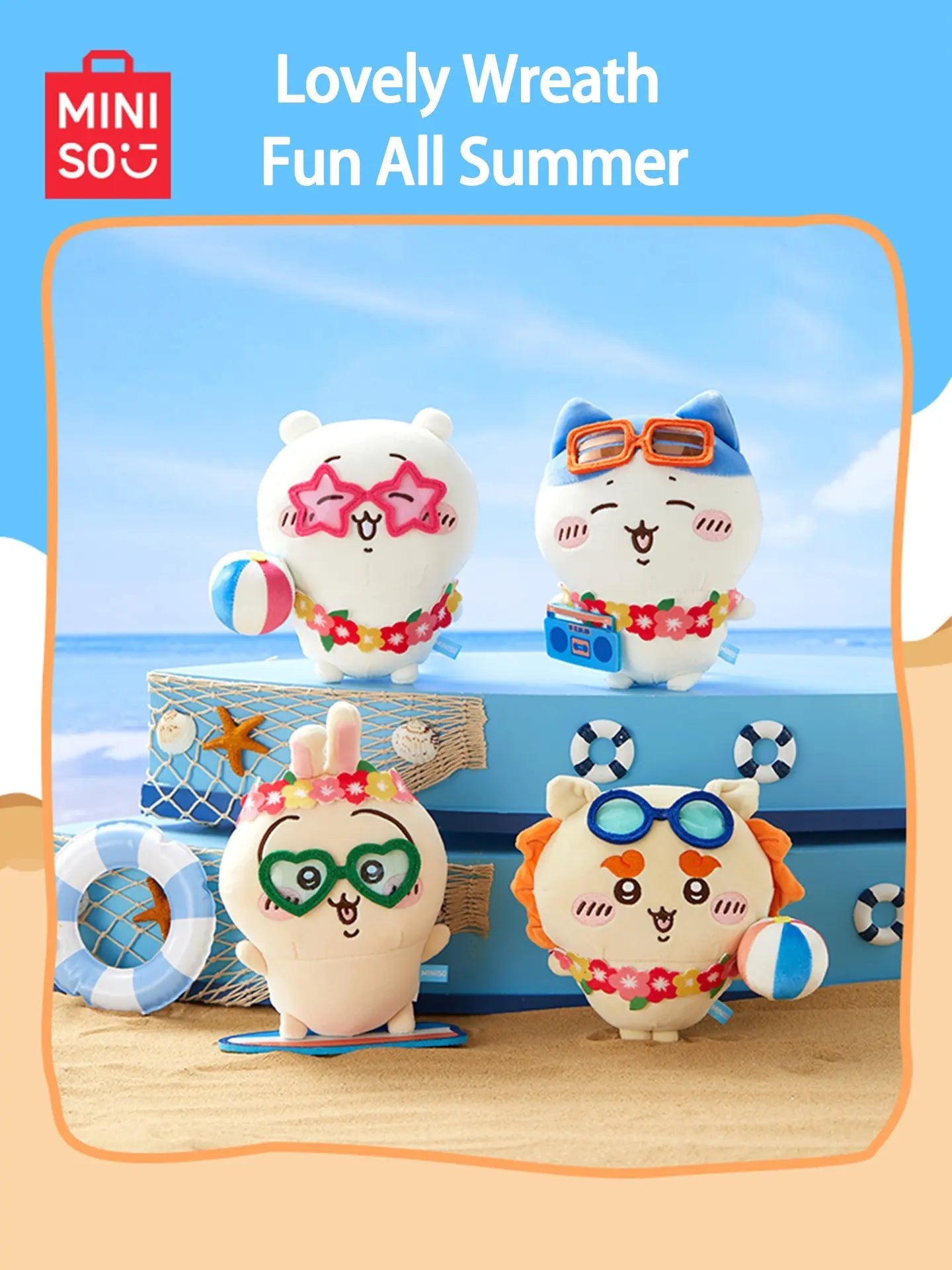 MINISO Chiikawa Summer Wreath Plush Doll - Qootoy - Hong Kong Ying Yue Development Limited