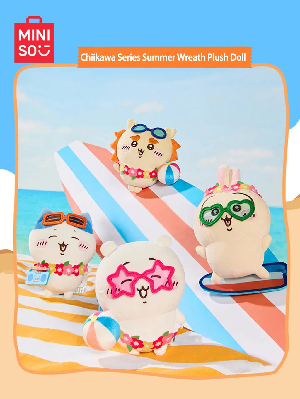 MINISO Chiikawa Summer Wreath Plush Doll - Qootoy - Hong Kong Ying Yue Development Limited