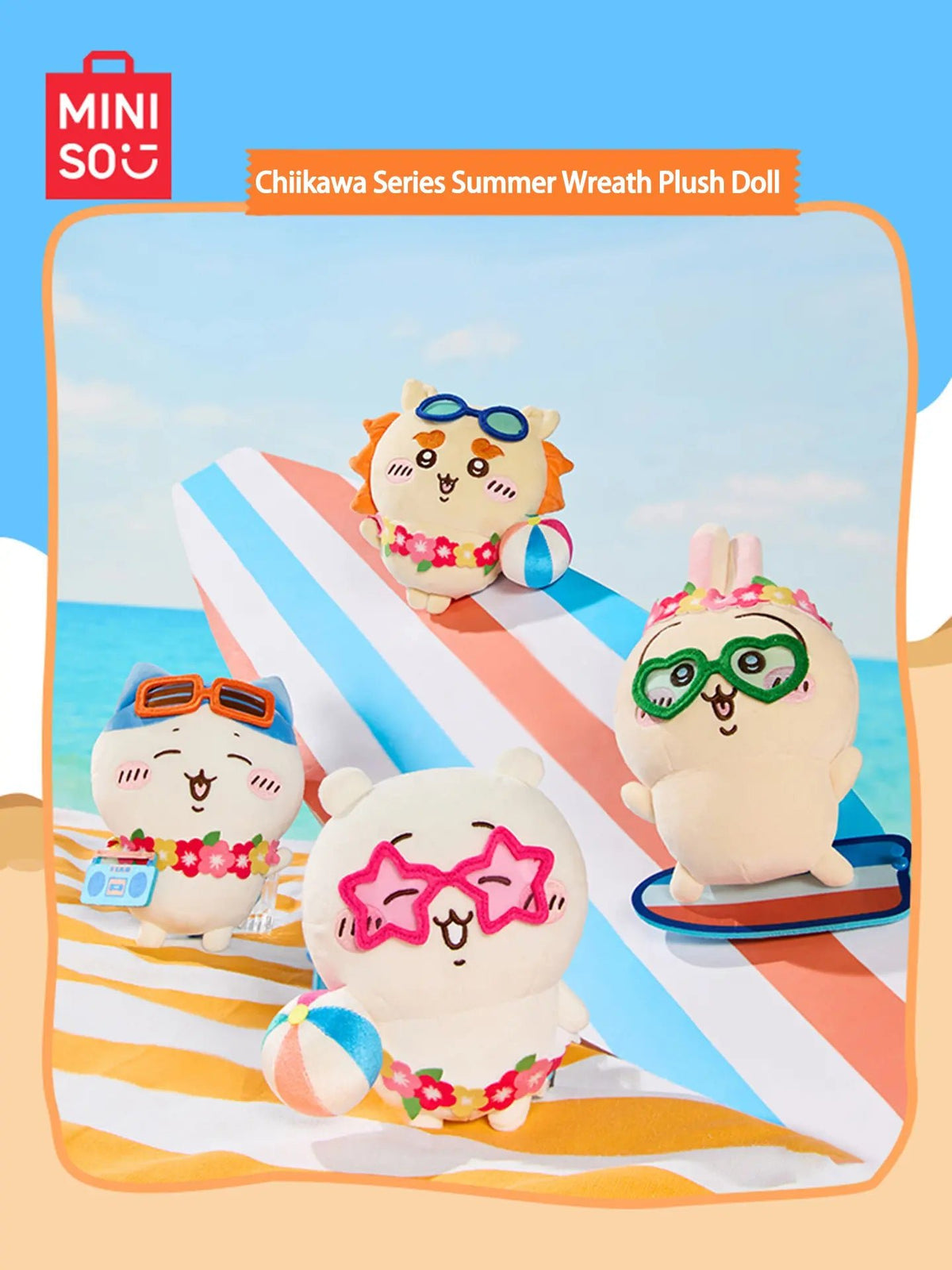 MINISO Chiikawa Summer Wreath Plush Doll soft plush toy