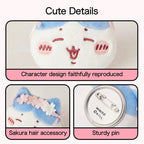 MINISO Genuine Chiikawa Cherry Blossom Plush Badge Pins - Qootoy - Hong Kong Ying Yue Development Limited