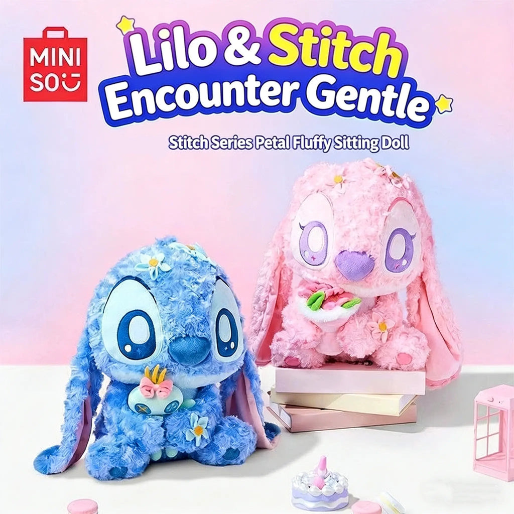 MINISO Stitch Petal Plush Sitting Doll - Qootoy - Hong Kong Ying Yue Development Limited