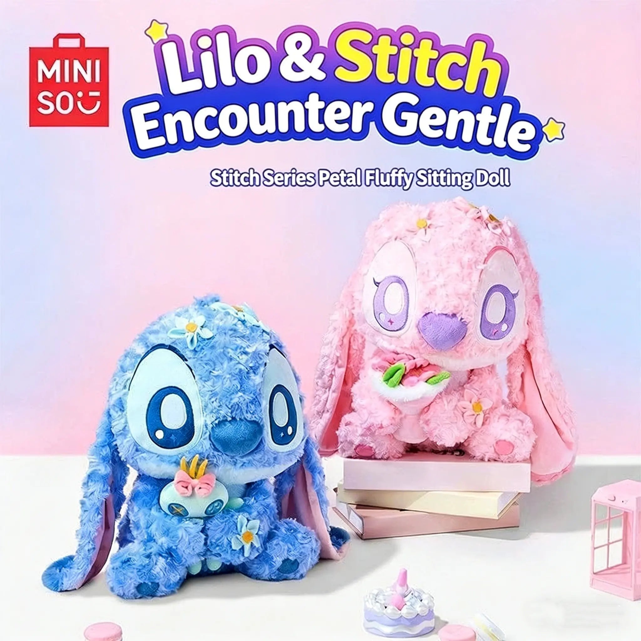 MINISO Stitch Petal Plush Sitting Doll - Qootoy - Hong Kong Ying Yue Development Limited