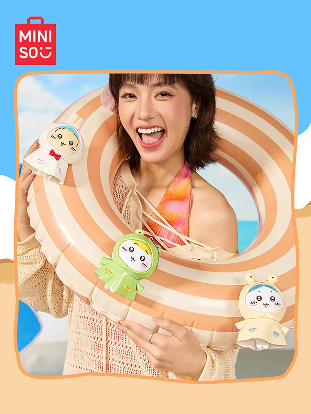MINISO x Chiikawa Summer Edition Raincoat Plush Charm - Qootoy - Hong Kong Ying Yue Development Limited