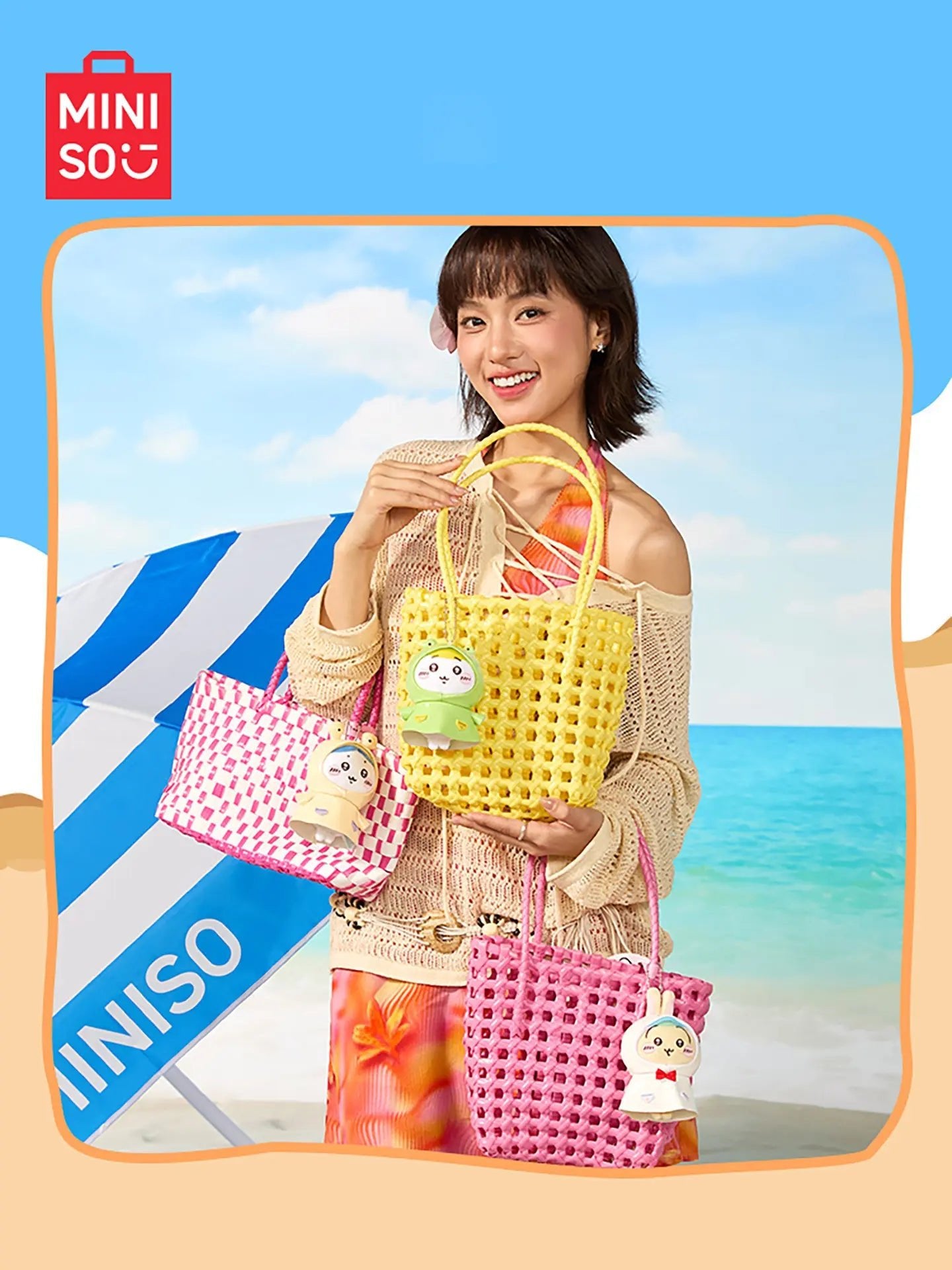 MINISO x Chiikawa Summer Edition Raincoat Plush Charm - Qootoy - Hong Kong Ying Yue Development Limited