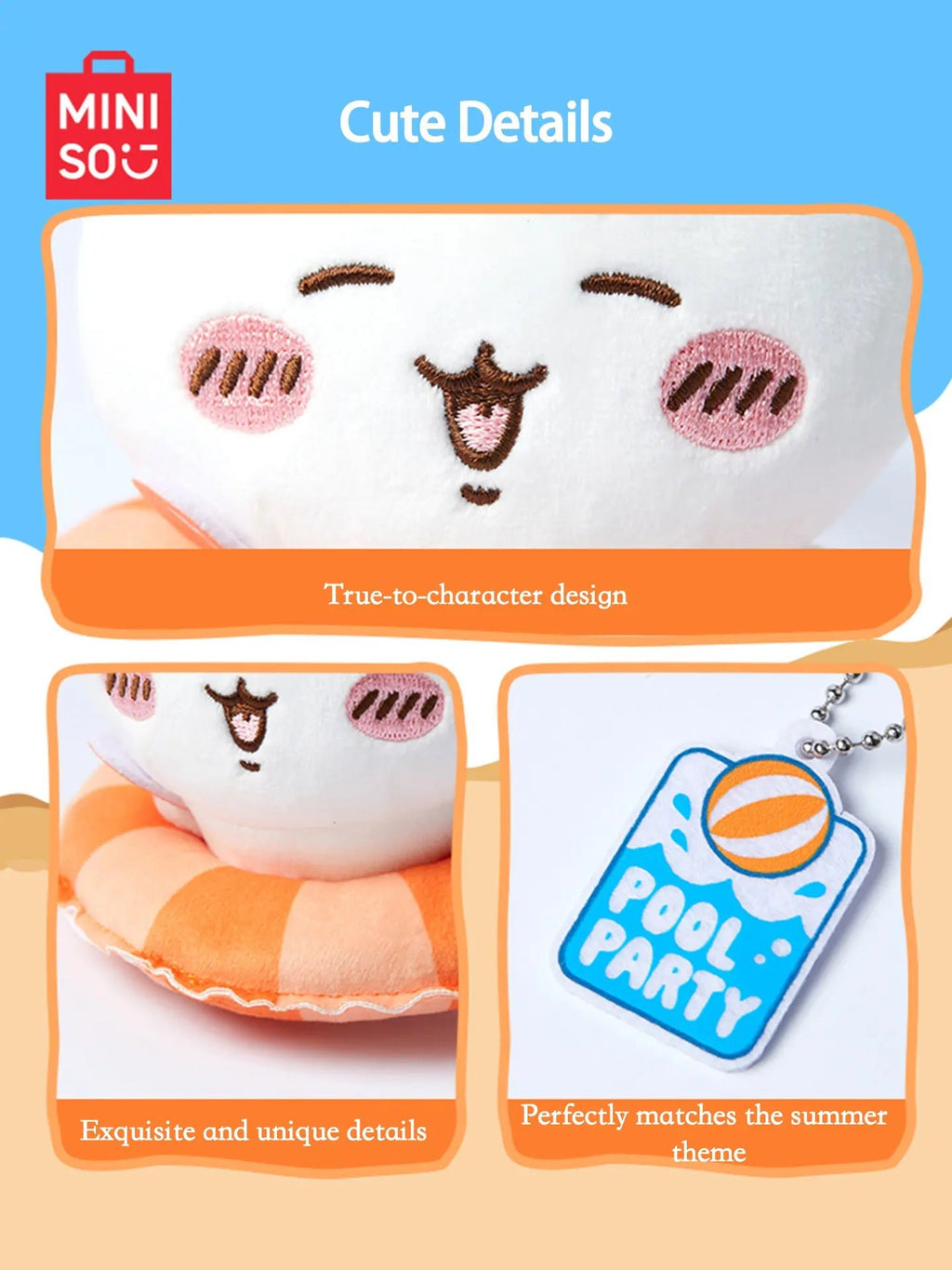 MINISO x Chiikawa Summer Swim Ring Plush Charm - Qootoy - Hong Kong Ying Yue Development Limited