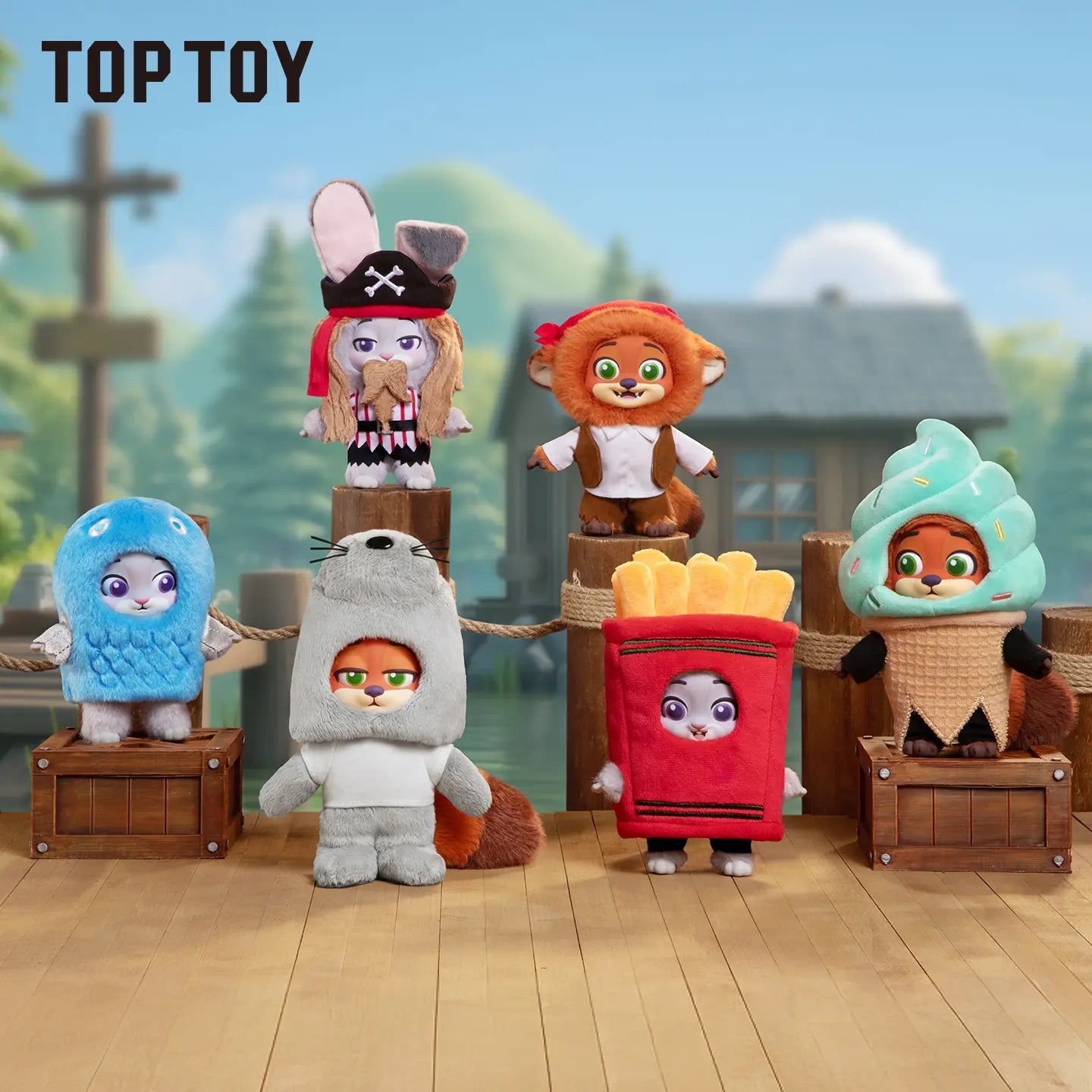 TOPTOY Zootopia 2 Nick & Judy Master Disguiser Plush Pendant Blind Box - Qootoy - Hong Kong Ying Yue Development Limited