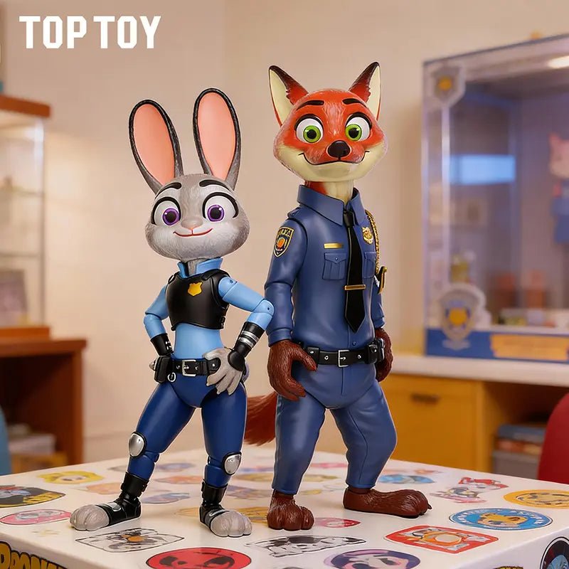 TOPTOY Zootopia Nick Wilde & Judy Hopps Police Uniform CP Assembly Jumbo Figure - Qootoy