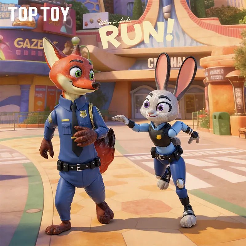 TOPTOY Zootopia Nick Wilde & Judy Hopps Police Uniform CP Assembly Jumbo Figure - Qootoy